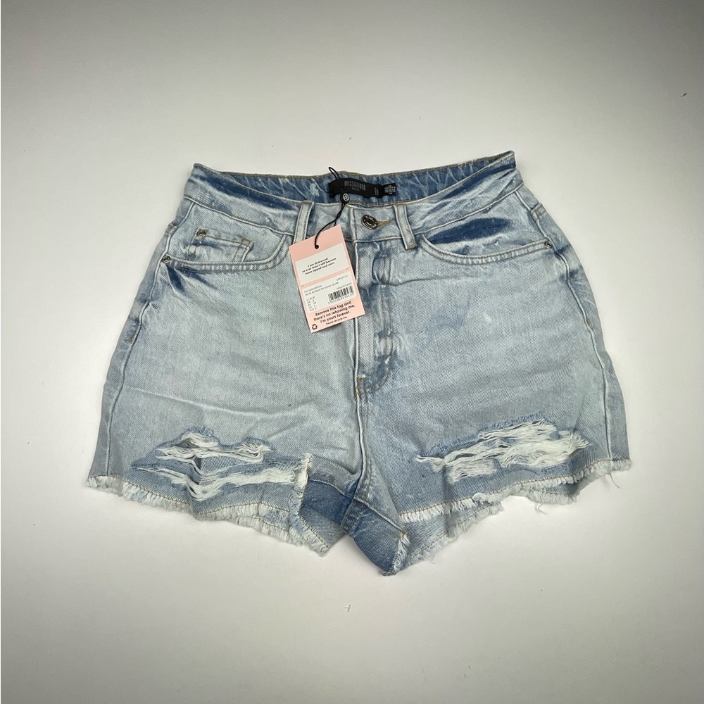 PETITE EXTREME RIP DENIM SHORT